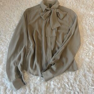Marciano Elegant Taupe Blouse with Bow